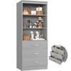 Aheaplus 71'' Tall Closet Storage Organizer with Drawers, Freestanding Closet System with Adjustable Shelves - 2 of 4
