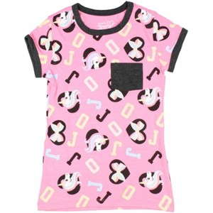 Seven Times Six Nickelodeon Jojo Siwa Girls' Unicorn Glitter nice Ringer T-Shirt Pink - 1 of 4