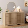 Fluted Dresser for Bedroom with 6 Drawers,Modern Chest of Drawers with Handleless - 2 of 4