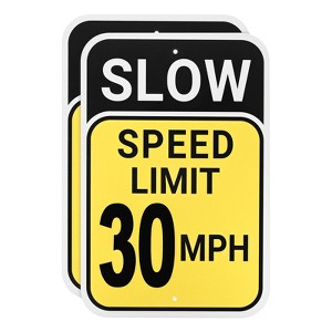 Unique Bargains Aluminum Weather Resistant Waterproof Rust Free Traffic Signs 2 Pcs - 1 of 4