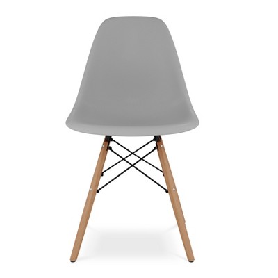 HomeRoots Gray And Natural Heavy Duty Plastic and Wood Dining Side Chair