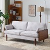 Christopher Knight Home Arboris Modern Uphosltered 71.75" Wood Frame 3 Seater Sofa with Accent Pillows - 2 of 4