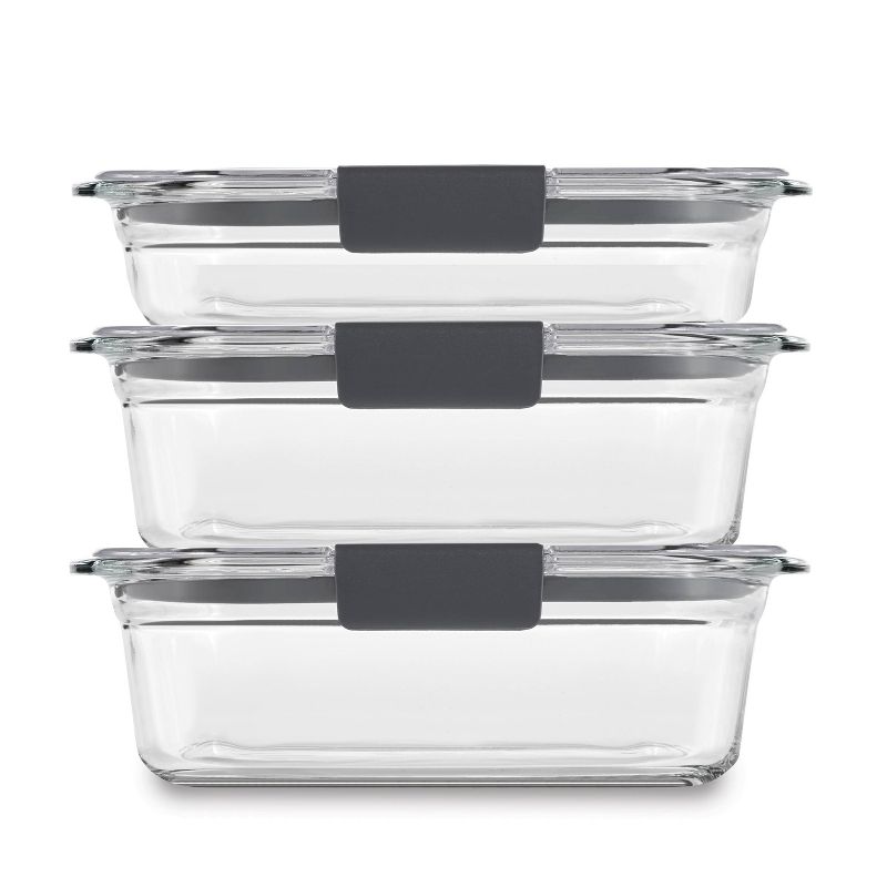 Rubbermaid 6pc Set (1) 2 cup, (2) 3.2 cup Brilliance Glass Set, 3 of 10