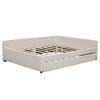 YOOCOZZ Modern Upholstered Platform Bed with USB Ports and Twin Size Trundle - Beige - 2 of 4