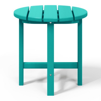 Turquoise Round HDPE Plastic Outdoor Side Table