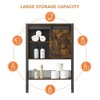 Over The Toilet Storage Cabinet, Bathroom Above Toilet Storage Cabinet with Sliding Door and Adjustable Shelves, Large Capacity, Rustic Brown - 4 of 4