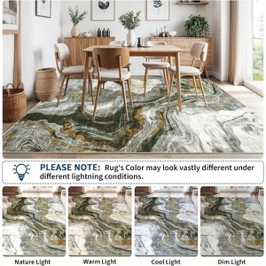 Acekool Machine Washable Area Rug, Non-Slip Low Pile Soft Accent Carpet, Easy-Clean Stain-Resistant Modern Abstract Rug for Living Room Bedroom Office - 1 of 4