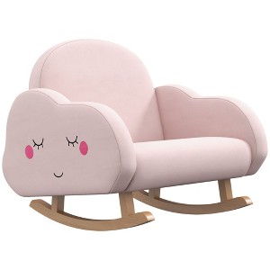 NicBex Toddler Rocking Chair Solid Wood Frame, Faux Lambswool Fabric, Kids Armchair for Nursery & Playroom, Non-Toxic for Ages 1-3 Years - 1 of 4