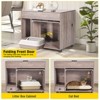 Aivituvin Wooden Cat Litter Box Enclosure | Side Table with Wheels-AIR7018 - 2 of 4