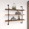 38"x38" Wood 3 Level Wall with Metal Brackets Brown - Olivia & May: Industrial Style, No Assembly Required - 3 of 4