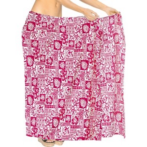 LA LEELA Women's Beachwear Summer Bathing Suit Sarong Beach Pareo Wrap Swim Bottom for Women One Size Pink_AA51 - 1 of 4