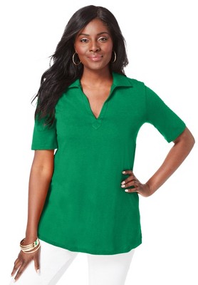 ladies plus size polo tops