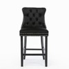 PAGED Bar Stools Set of 2 Modern Swivel Velvet Barstools with Button Tufted Back and Wooden Legs for Bar, Kitchen - 3 of 4