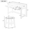 4-Piece Dining Table Set for 3, Retro Kitchen Table and Chairs Set with 3 Storage Drawers, Ideal for Small Spaces - 4 of 4
