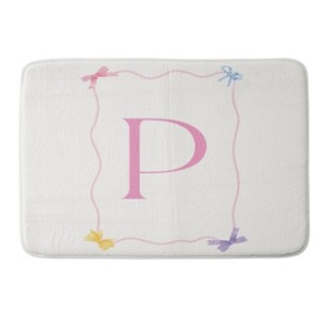 Deny Designs April Lane Art Simple Bow Monogram Memory Foam Bath Mat - 1 of 4