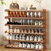 SKRAN 6-Tier Bamboo Shoe Rack, Free Standing Storage Shelf Entryway Shoe Tower Perfect For Dormitories And Entryways Ample Storage Space - 2 of 4