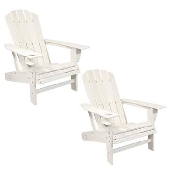 Sunnydaze Outdoor Lake Style Adirondack Chair with Cup Holder