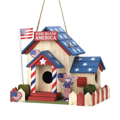 8.5" Patriotic Wood Birdhouse - Zingz & Thingz