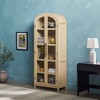 NicBex Farmhouse Bookcase Storage Cabinet Kitchen Pantry 5 Adjustable Shelves Rustic Chic Living Room Furniture - 4 of 4