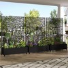 SpassWay 72"H Metal Planter Box with Trellis Raised Garden Bed with Arbor Privacy Screen with Wheels - 3 of 4