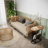 Glass Oval Small Side Tables with Magazines Organizer Storage Space for Living Room and Small Space  - The Pop Home - 2 of 4