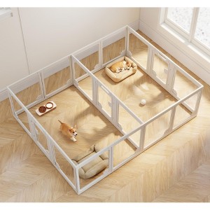 AMERLIFE Acrylic Clear Indoor Dog Playpen, 24" Transparent Fence with 2 Door, Modular Pet Play Pen for Little Pets, Easy Assembly - 1 of 4