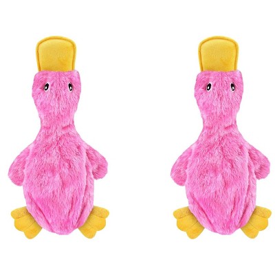 Link Active Crinkle Dog Toy for Small, Medium, and Large Breeds, Cute No Stuffing Duck with Soft Squeaker (2 Pack)