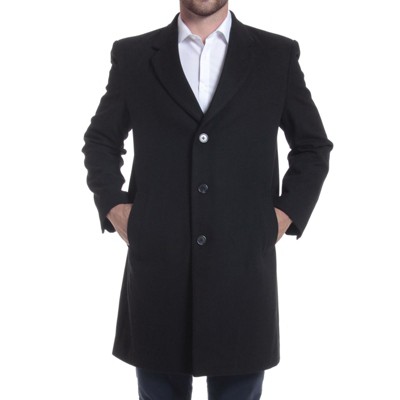 Alpine Swiss Luke Mens Wool Blend Overcoat Single Breasted Topcoat Tailored Notch Lapel Coat Business Professional BLK LRG — фото 7