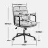 Comfortable Desk Chair Mid Back Home Office Chair With Wheels and Padded Armrest PU Upholstered Rolling Desk Chair Back Recline 40°-The Pop Home - 4 of 4