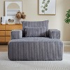 NicBex Modern Indoor Corduroy Sponge Single Sofa with Back Cushion & Pillow, Fluffy Sleeper Chair for Living Room & Bedroom - 4 of 4