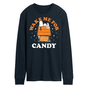Men's - Peanuts - Wake Me For Candy Long Sleeve Graphic T-Shirt - 1 of 4