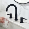 Cobbe Bathroom Sink Faucet 3-Hole 8-Inch Double Handle Widespread Faucet with 360 Degree Swivel Spout Matte Black - 3 of 4