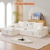 110" Modular L-Shaped Sectional Sofa, Oversized Deep Seat Chenille Couch with 5 Throw Pillows, Convertible Floor Sofa - 2 of 4