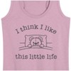 Women's - Instant Message - I Think I Like This Little Life Bear In Bed Graphic Racerback Tank - 2 of 4