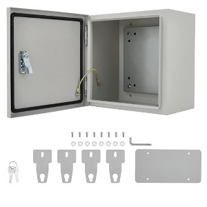 COZONY NEMA 4X Electrical Junction Box, IP66 Weatherproof Steel Enclosure, Outdoor/Indoor, Hinged, Lockable, w/ Mounting Plate, UL Listed - 1 of 4