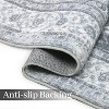 Washable Runner Rug for Kitchen Hallways, Non Slip Laundry Runners for Bathroom,Low Pile Rubber Backed Floral Rugs - 3 of 4