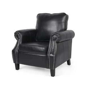 GDFStudio Dowd 36.50" Faux Leather Club Chair with Nailhead Trim - 1 of 4