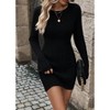 Womens Sweater Dress Cable Knit Crew Neck Casual Fitted Bodycon Sweater Dress - 2 of 3