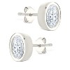 SHINE by Sterling Forever Sterling Silver Oval Cut Bezel Set Stud Earrings - 3 of 4