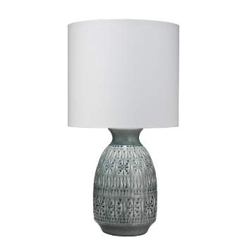 Frieze Ceramic Table Lamp with Drum Shade - Splendor Home