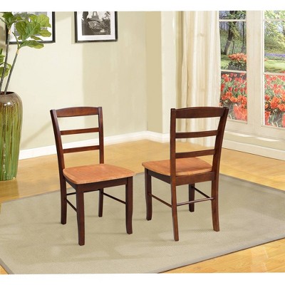 Elegant Black Wood Ladderback Side Chair Set of 2
