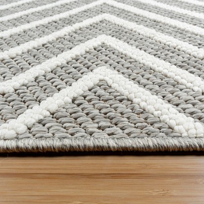 Dazi Gray Geometric Flat Woven 6' x 9' Synthetic Rug
