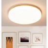 Dewdrop Scandinavian LED Flush Mount Ceiling Light 3-Light 2700LM Adjustable Brightness Wood Look Fixture for Living Room ETL - 2 of 4