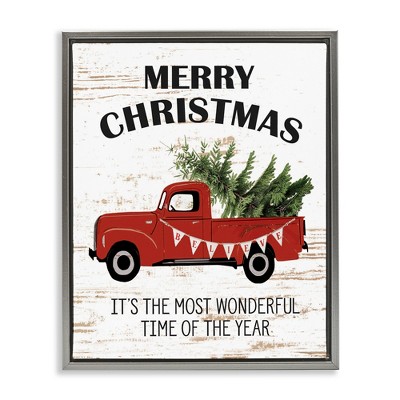 Stupell Industries Christmas Most Wonderful Time Vintage Truck, 17" x 21"