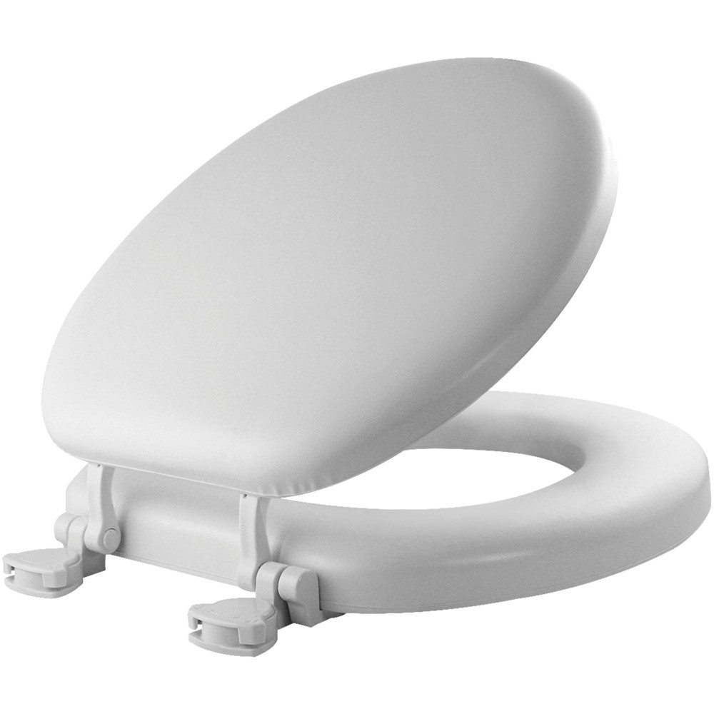 Photos - Toilet Accessory Never Loosens Round Antimicrobial Soft Seat with Easy Clean Hinge White 