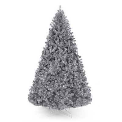 Best Choice Products 6ft Artificial Silver Tinsel Christmas Tree Holiday Decoration w/ 1,477 Branch Tips, Stand