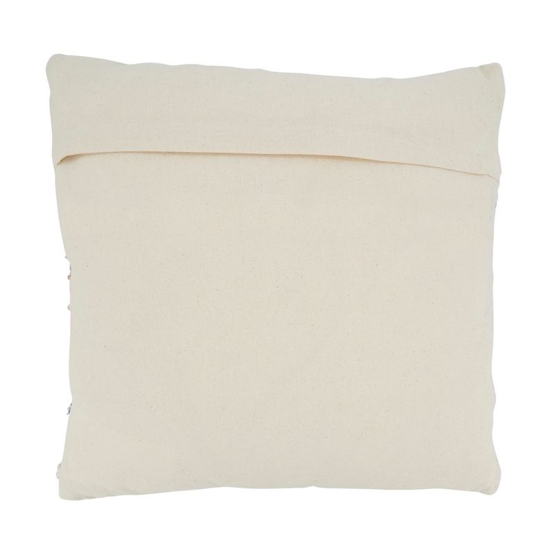 Saro Lifestyle Multi Texture Chindi Pillow - Down Filled, 18" Square, Natural, 2 of 3
