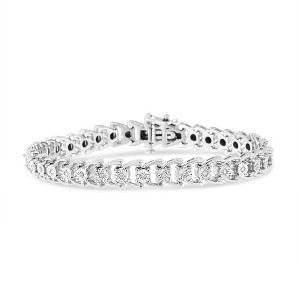 Haus of Brilliance Silver 1/4 Cttw Diamond Composite Open Linked Composite Line Bracelet - 1 of 4