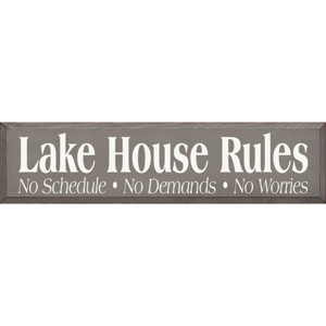 Slickblue Lake Life Wall Decor – Rustic Lake House Rules Wood Sign – Cottage Vibe Wall Accent 9x36, 10 Color Options - 1 of 3