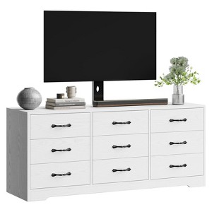 TV Stand with Mount & 9 Drawers, Adjustable Entertainment Center for 32-85" TVs, Media Console Table, Television Stand for Living Room Bedroom - 1 of 4